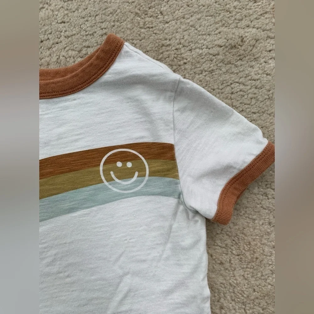 Little Co. Size 5T Smiley Stripe Ringer Tee - Picture 4 of 4